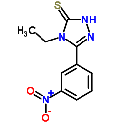 4-Ethyl-5-(3-nitrophenyl)-2,4-dihydro-3H-1,2,4-triazole-3-thione结构式