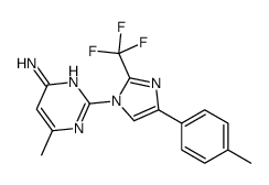 6-methyl-2-[4-(4-methylphenyl)-2-(trifluoromethyl)imidazol-1-yl]pyrimidin-4-amine结构式