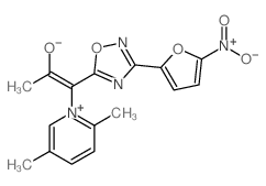 Pyridinium, 1-[2-hydroxy-1-[3-(5-nitro-2-furanyl)-1,2, 4-oxadiazol-5-yl]-1-propenyl]-2,5-dimethyl-, hydroxide, inner salt picture