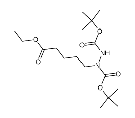 di-tert-butyl 1-(5-ethoxy-5-oxopentyl)hydrazine-1,2-dicarboxylate结构式