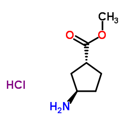 (1R,3R)-Methyl 3-aminocyclopentanecarboxylate hydrochloride structure