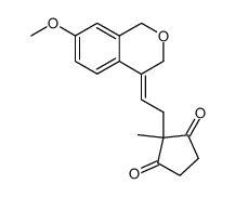 2-{2-[7-Methoxy-isochroman-(4Z)-ylidene]-ethyl}-2-methyl-cyclopentane-1,3-dione结构式