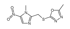 2-methyl-5-(1-methyl-5-nitro-1H-imidazol-2-ylmethylsulfanyl)-[1,3,4]oxadiazole结构式