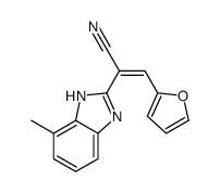 (E)-3-(furan-2-yl)-2-(4-methyl-1H-benzimidazol-2-yl)prop-2-enenitrile结构式