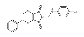 6-(4-chloro-anilinomethyl)-2-phenyl-2,3-dihydro-[1,4]dithiino[2,3-c]pyrrole-5,7-dione结构式