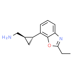 Cyclopropanemethanamine, 2-(2-ethyl-7-benzoxazolyl)-, (1R,2R)- (9CI) Structure