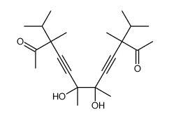 6,7-Dihydroxy-3,6,7,10-tetramethyl-3,10-diisopropyl-4,8-dodecadiyne-2,11-dione结构式