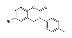 6-bromo-3-(4-methylphenyl)-4H-1,3-benzoxazine-2-thione结构式