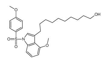 10-[4-methoxy-1-(4-methoxyphenyl)sulfonylindol-3-yl]decan-1-ol Structure
