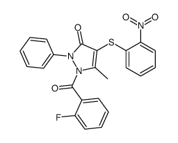 1-(2-fluorobenzoyl)-5-methyl-4-(2-nitrophenyl)sulfanyl-2-phenylpyrazol-3-one结构式