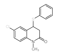 6-chloro-1-methyl-4-phenylsulfanyl-3,4-dihydroquinolin-2-one结构式