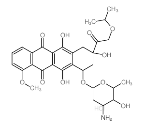 5,12-Naphthacenedione,10-[(3-amino-2,3,6-trideoxy-a-L-lyxo-hexopyranosyl)oxy]-7,8,9,10-tetrahydro-6,8,11-trihydroxy-1-methoxy-8-[(1-methylethoxy)acetyl]-,hydrochloride, (8S-cis)- (9CI) Structure