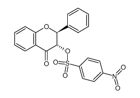 trans-2,3-dihydro-3-nosyloxy-2-phenyl-4H-1-benzopyran-4-one结构式