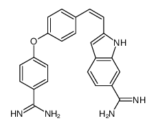 2-[(E)-2-[4-(4-carbamimidoylphenoxy)phenyl]ethenyl]-1H-indole-6-carboximidamide结构式
