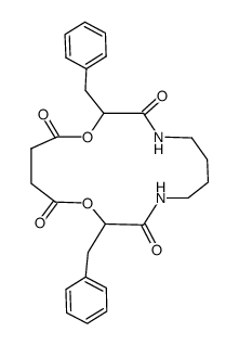 8,15-Dibenzyl-1,6-diaza-9,14-dioxacyclohexadecane-7,10,13,16-tetraone结构式