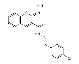 N'-(4-chlorobenzylidene)-2-(hydroxyimino)-2H-chromene-3-carbohydrazide结构式