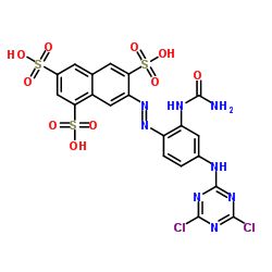 7-[[2-[(aminocarbonyl)amino]-4-[(4,6-dichloro-1,3,5-triazin-2-yl)amino]phenyl]azo]naphthalene-1,3,6-trisulphonic acid picture