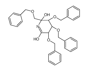 (3R,4S,5S,6S)-6-hydroxy-3,4,5-tris(phenylmethoxy)-6-(phenylmethoxymethyl)piperidin-2-one结构式