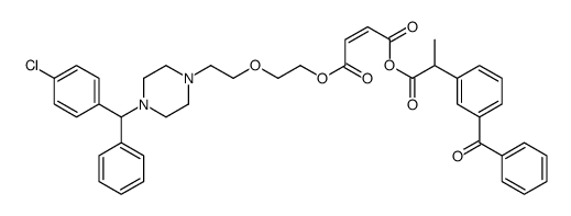 2-(3-benzoylphenyl)propionoyl 2-[2-[4-[(4-chlorophenyl)benzyl]piperazin-1-yl]ethoxy]ethyl maleate结构式