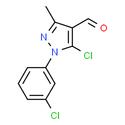 5-Chloro-1-(3-chlorophenyl)-3-methyl-1H-pyrazole-4-carbaldehyde结构式