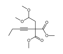 dimethyl 2-but-1-ynyl-2-(2,2-dimethoxyethyl)propanedioate结构式