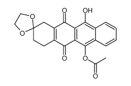 6-acetoxy-2,2-ethylenedioxy-11-hydroxy-1,2,3,4-tetrahydronaphthacene-5,12-dione结构式