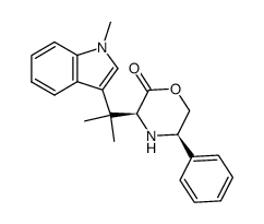 (3S,5R)-(-)-3-[1-methyl-1-(1-methyl-1H-indol-3-yl)ethyl]-5-phenylmorpholin-2-one Structure