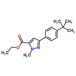 Ethyl 1-methyl-3-[4-(2-methyl-2-propanyl)phenyl]-1H-pyrazole-5-carboxylate Structure