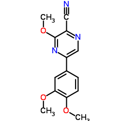 5-(3,4-Dimethoxyphenyl)-3-methoxy-2-pyrazinecarbonitrile结构式