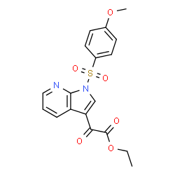 ETHYL 2-(1-[(4-METHOXYPHENYL)SULFONYL]-1H-PYRROLO[2,3-B]PYRIDIN-3-YL)-2-OXOACETATE结构式