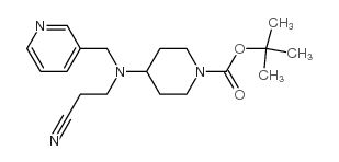 1-boc-4-[(2-cyano-ethyl)-pyridin-3-ylmethyl-amino]-piperidine structure