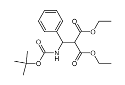 diethyl 2-(1-(N-tert-butoxycarbonylamino)-1-phenylmethyl)malonate Structure
