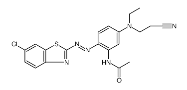 Acetamide, N-[2-[2-(6-chloro-2-benzothiazolyl)diazenyl]-5-[(2-cyanoethyl)ethylamino]phenyl] Structure
