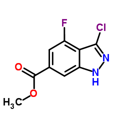 3-氯-4-氟-1H-吲唑-6-羧酸甲酯结构式