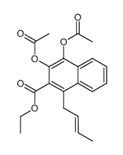 3,4-Diacetoxy-1-((E)-but-2-enyl)-naphthalene-2-carboxylic acid ethyl ester结构式