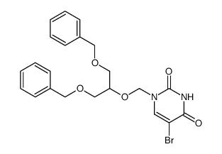 1-(2-Benzyloxy-1-benzyloxymethyl-ethoxymethyl)-5-bromo-1H-pyrimidine-2,4-dione结构式