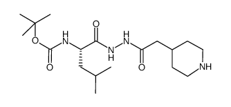 (2S)-2-[(tert-butoxy)carbonylamino]-4-methyl-N-(2-(4-piperidyl)acetylamino)pentanamide结构式