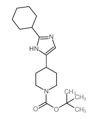 tert-butyl 4-(2-cyclohexyl-1H-imidazol-5-yl)piperidine-1-carboxylate结构式