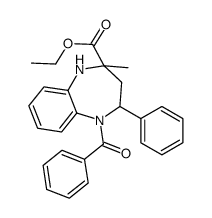 ethyl 5-benzoyl-2-methyl-4-phenyl-3,4-dihydro-1H-1,5-benzodiazepine-2-carboxylate结构式