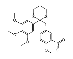 2-(4-methoxy-3-nitrobenzyl)-2-(3,4,5-trimethoxyphenyl)-1,3-dithiane Structure