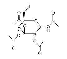 1,2,3,4-tetra-O-acetyl-6-deoxy-6-iodo-D-glucopyranose Structure