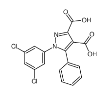 1-(3,5-dichlorophenyl)-5-phenylpyrazole-3,4-dicarboxylic acid结构式