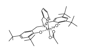 [Mn(2-(bis(2-hydroxy-3,5-di-tert-butylbenzyl)aminomethyl)pyridine)(acetate)]结构式