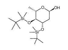 3,4-bis-O-[tert-butyl(dimethyl)silyl]-2,6-dideoxy-α-L-arabinohexopyranose结构式
