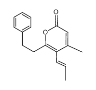 (E)-4-methyl-6-phenethyl-5-(prop-1-enyl)-2H-pyran-2-one结构式