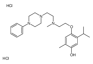 2-methyl-4-[2-[methyl-[2-(4-phenylpiperazin-1-yl)ethyl]amino]ethoxy]-5-propan-2-ylphenol,dihydrochloride Structure
