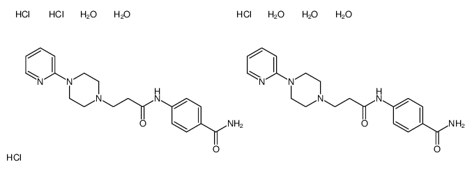 4-[3-(4-pyridin-2-ylpiperazin-1-yl)propanoylamino]benzamide,pentahydrate,tetrahydrochloride Structure