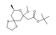 ((7S,9R)-7-Methoxy-9-methyl-8-oxa-1,4-dithia-spiro[4.5]dec-7-yl)-acetic acid tert-butyl ester Structure
