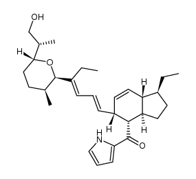 ((1S,3aR,4S,5R,7aS)-1-ethyl-5-((1E,3E)-4-((2R,3S,6R)-6-((S)-1-hydroxypropan-2-yl)-3-methyltetrahydro-2H-pyran-2-yl)hexa-1,3-dien-1-yl)-2,3,3a,4,5,7a-hexahydro-1H-inden-4-yl)(1H-pyrrol-2-yl)methanone Structure