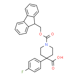 Fmoc-4-(4-fluorophenyl)-piperidine-4-carboxylic acid结构式